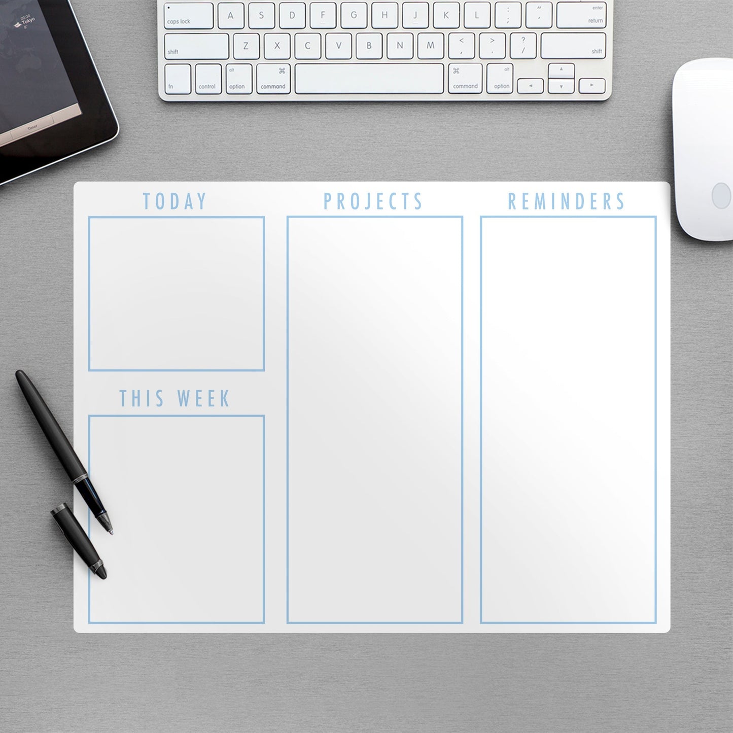 Agenda Organizer Minimalistic Dry Erase - Removable Adhesive Decal