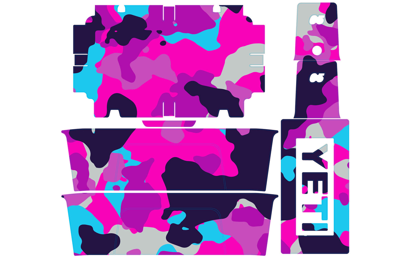 Hot Pink Camo YETI Cooler Wrap
