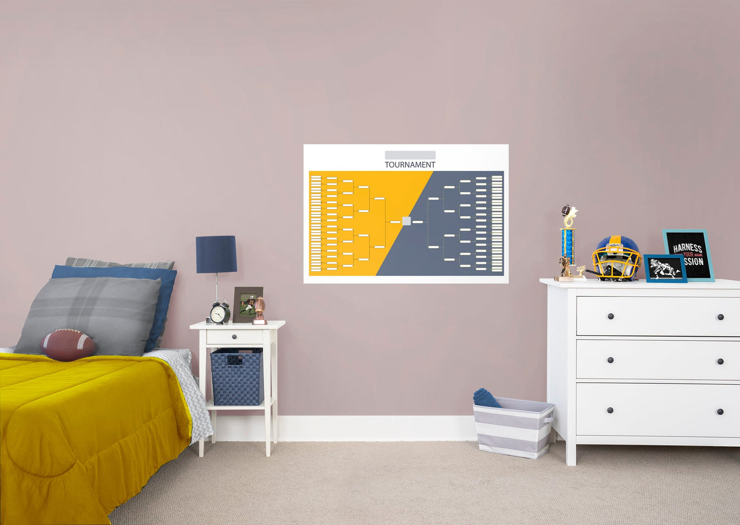 64 Team Duo Brackets Dry Erase - Removable Wall Adhesive Decal