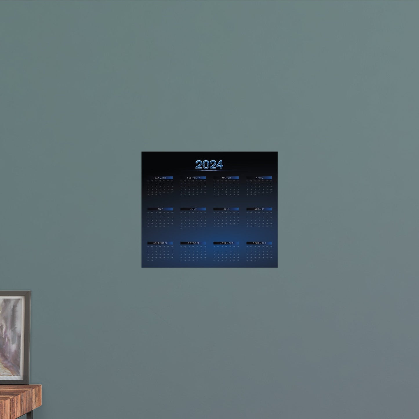 2024 Calendar: Space Dry Erase - Removable Adhesive Decal