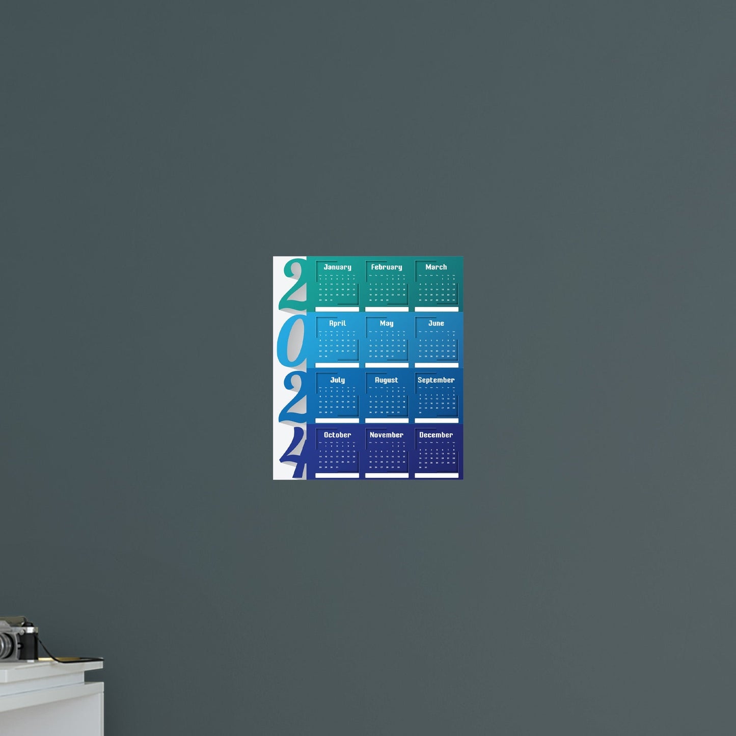 2024 Calendar: Cold Dry Erase - Removable Adhesive Decal