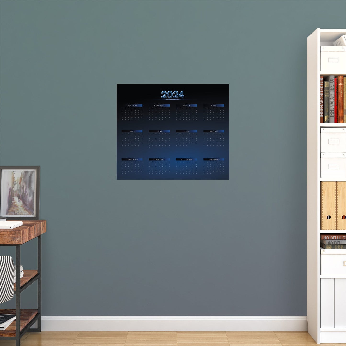 2024 Calendar: Space Dry Erase - Removable Adhesive Decal