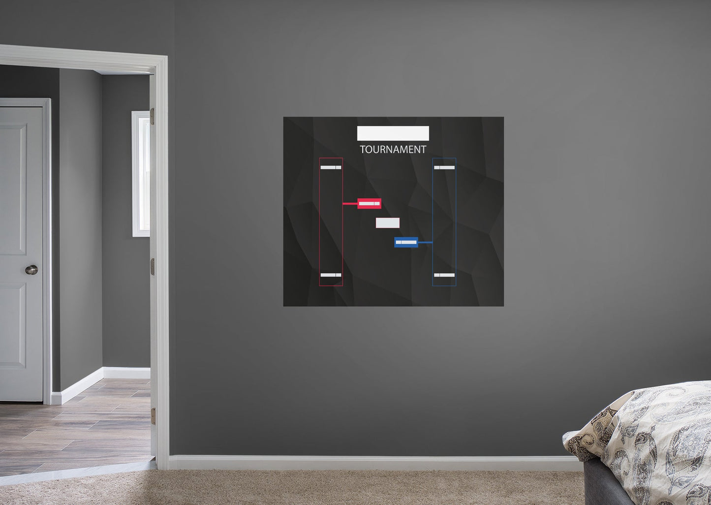 4 Team Dark Brackets Dry Erase - Removable Wall Adhesive Decal
