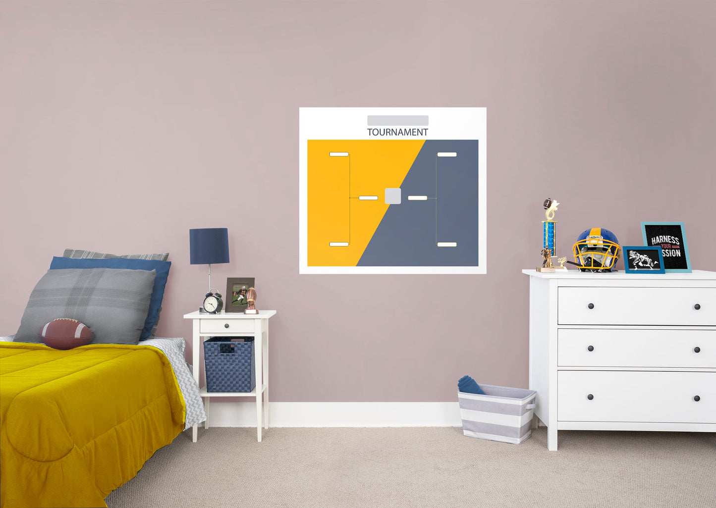 4 Team Duo Brackets Dry Erase - Removable Wall Adhesive Decal