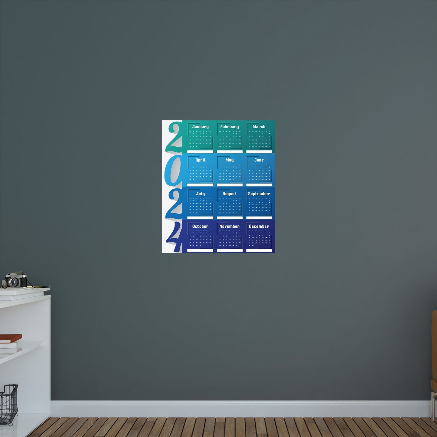 2024 Calendar: Cold Dry Erase - Removable Adhesive Decal