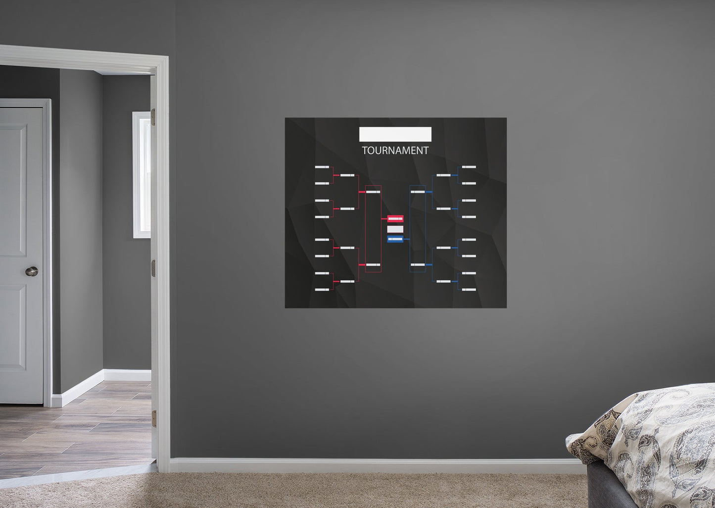 16 Team Dark Brackets Dry Erase - Removable Wall Adhesive Decal