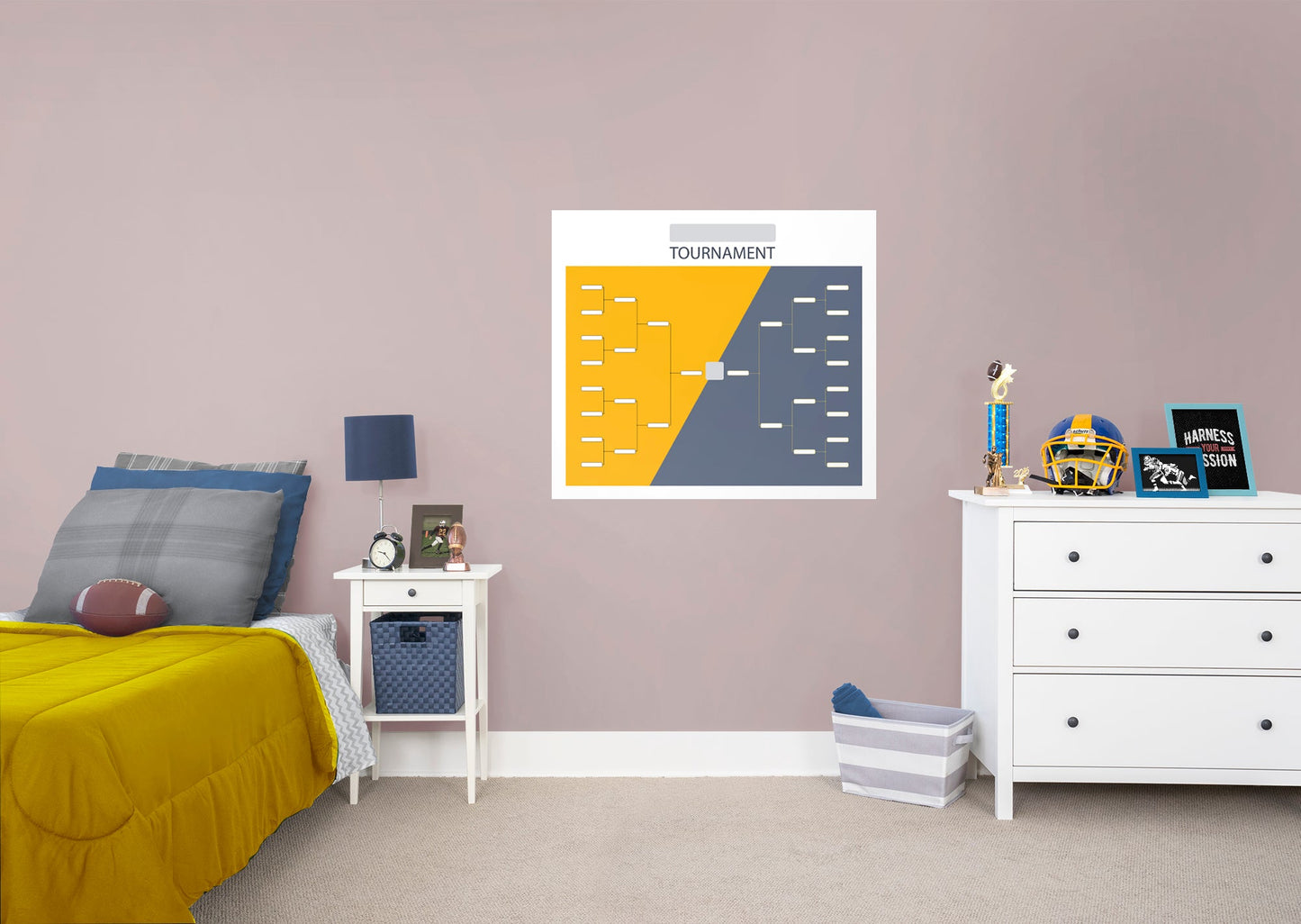 16 Team Duo Brackets Dry Erase - Removable Wall Adhesive Decal