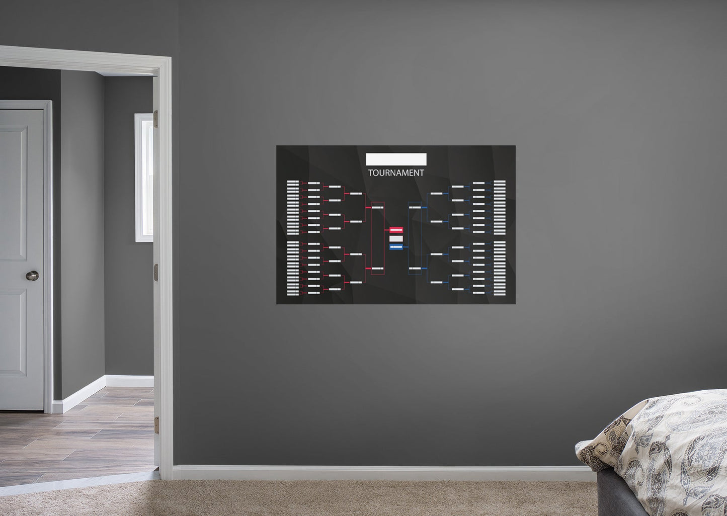 64 Team Dark Brackets Dry Erase - Removable Wall Adhesive Decal