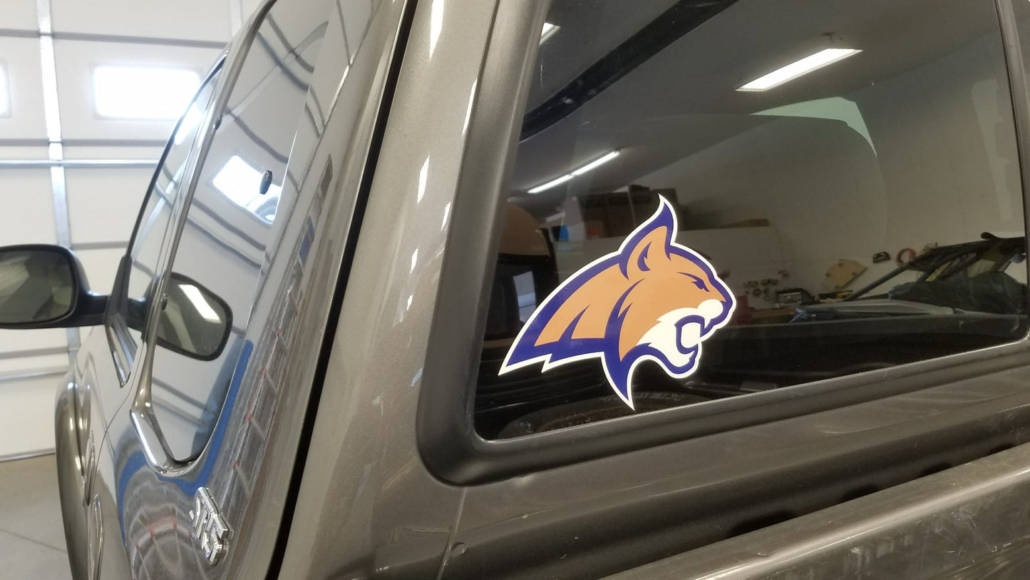 Montana State Bobcat Head Decal Set