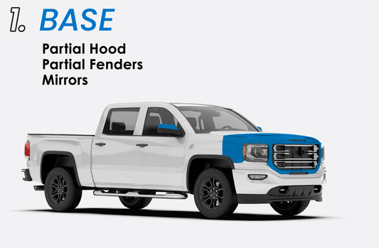 PPF Base Package — Partial Hood · Partial Fenders · Mirrors · Door Cups & Edges