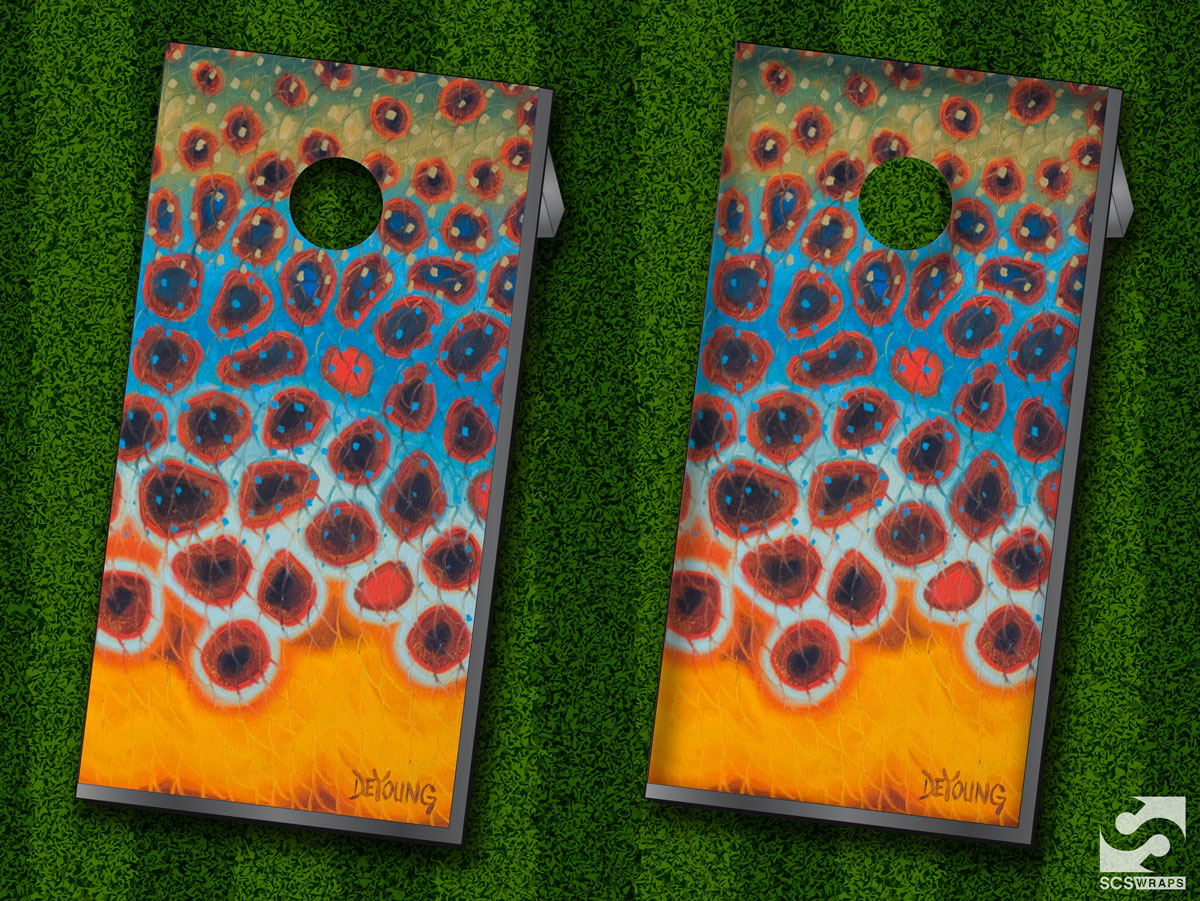 Brown Flank Cornhole Wrap